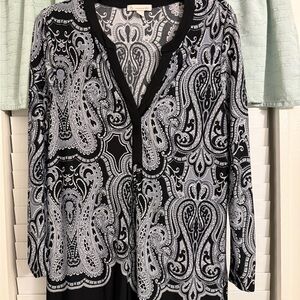 Dress Barn Black and Gray Paisley Blouse